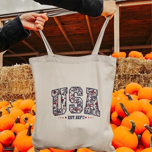 Canvas Tote Bag Reusable Grocery Travel Gift for Women Friends - Picture 6 of 6